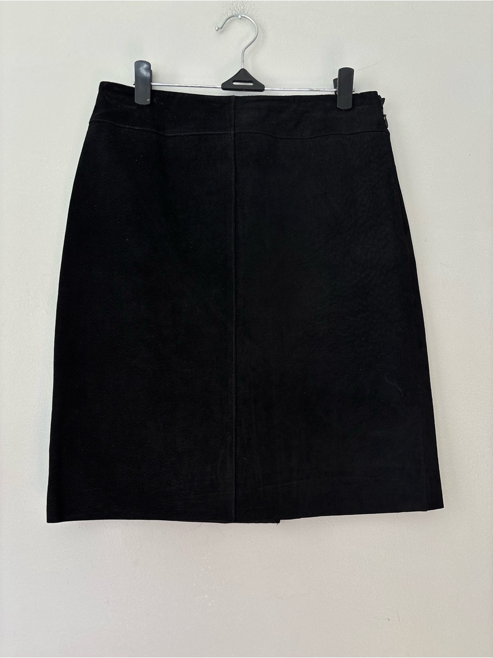 Y2K Express Grunge Black Suede Midi Streetwear Skirt - Size Small